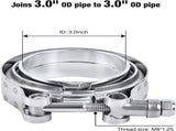 3.0 Inch V Band Clamp with Flange Male Female 304 Stainless Steel 4PCS V1258-DP02-C-3100
