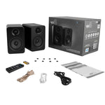 Kanto YU4 140W Powered Bookshelf Speakers with Bluetooth and Phono Preamp - Pair, Matte Black with V398-KO-YU4MB-SE4