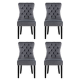 1 Set of 4 Artiss Dining Chairs Grey Velvet UPHO-C-DIN-1061-GYX4