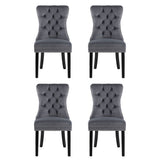 1 Set of 4 Artiss Dining Chairs Grey Velvet UPHO-C-DIN-1061-GYX4