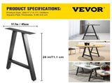 Metal Table Legs 28 x 17.7 inch A-Shaped Desk Legs Set of 2 Heavy Duty Bench Legs with Polyurethane V952-TZZTY28X17.7AAHCPV0