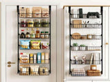 Artiss 2x Over Door Storage Pantry Organiser 6-Tier Metal Hanger Hook Black OVDS-A-MET01-BKX2