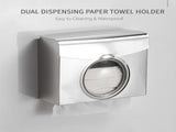 Paper Towel Dispenser Dual Dispensing Paper Towel Holder Dispenser Wall Mounted Drilling Waterproof V1294-YM0901-H35567