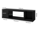 Levede TV Stand Storage with LED 140cm Black TA1039-AU