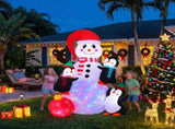 Jingle Jollys Christmas Inflatable Snowman 1.8M Height LED Outdoor Decorations Illuminated XMAS-INF-SNOWMAN-6FT-MC