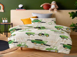 Happy Kids Country Harvest Washed Quilt Cover Set Single V442-HIN-QUILTCS-COUNTRYHARVEST-GREEN-SB