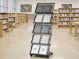 Brochure Display Rack, Foldable 5 Pockets Literature Display Stand, Movable Floor Standing V952-WJZSXLDSDZJLCN4PI001V0