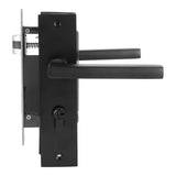 Space Aluminum Bedroom Door Lock Home Security Bedroom Handle Lock with Keys Screw Black V1294-YM0901-3114200057811