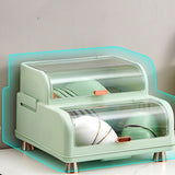 Draining Bowl Rack Plastic Tableware Drainer Storage Box Dish Chopsticks Drying Box with Lid Light V1294-YM0716-3118220158713