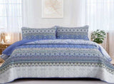 Blue teak Sunrise Floral Lightweight 3 Pc Bedspread & Pillow Cover Set V745-AC080526Q13U