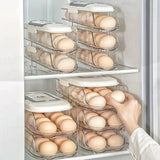 (Single row and three floors)Egg Holder for Fridge Stackable Pull Out Drawer with Handle Removable V1385-JDH-WU-904-002