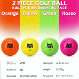 12-Pack Double Layer Golf Practice Balls - Colourful Competition Set PRL-86654060DBT