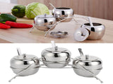 Stainless Steel Condiment Seasoning Containers Pots Set Salt Pepper Sugar Storage Organizers V1294-YM0718-3118210024811