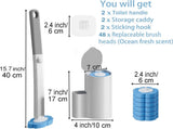 2 Pack Disposable Toilet Brush and Holder Set,Extended Handle with 48 Cleaner Refills Toilet Brush V1258-DP02-C-1318