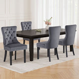 1 Set of 4 Artiss Dining Chairs Grey Velvet UPHO-C-DIN-1061-GYX4