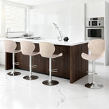 Artiss 4x Bar Stools Kitchen Swivel Gas Lift Counter Chair Wing PE Rattan Beige BA-K-1004-BGX4