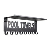Pool Racks with Shelf Outdoor Pool Decor Wall Mount Hooks Holder with 8 Hooks V1369-AZ3-W-08290