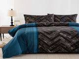 Marble Teal Nero Chevron Luxe Quilt / Doona / Duvet Cover set V745-AQ081948K3