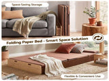 Artiss Folding Kraft Paper Bed Frame with Mattress and Pillow 300kg Capacity 200x120cm PAPER-BED-12023-BR-AB