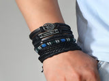 Men's Vintage PU Leather Bracelet Set V1142-LP601099526838909