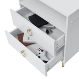 Amelia Modern LED Bedside table with USB and power socket white x 2 V195-NT-023-WH2