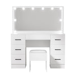 Artiss Dressing Table Set Stool 10 Led Bulbs White Debbie FUR-T-DRESS07-LED-WH-ABC