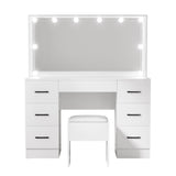 Artiss Dressing Table Set Stool 10 Led Bulbs White Debbie FUR-T-DRESS07-LED-WH-ABC