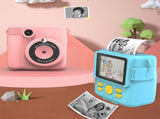 Blue ABS-681 Portable Kids Mini Digital Polaroid with 32GB Card, 3 Rolls Printing Paper & 6 Color V888-ELOSUNG39859
