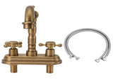 G1/2 Sink Faucet Antique 2 Handle Hot Cold Water Full Copper Basin Mixer Tap for Kitchen Bathroom V1294-YM0901-3112230046012
