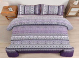 Elegant Peony purple Soft 3 Pc Bedspread & Pillow Cover Set V745-MAC080783Q13U
