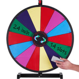 24 inch Spinning Prize Wheel, 14 Slots Tabletop Spinner, Heavy Duty Roulette Wheel with a Dry Erase V952-CJZLJP24YCGD8WSCVV0