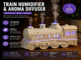 White Retro Train Aromatherapy Humidifier - 300ml Ultrasonic Cool Mist Diffuser with Jellyfish Smoke V888-ELOSUNG53551