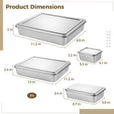 4PCS Stainless Steel Cake Pan With Lid Set, Rectangle Sheet Baking Pan, Food-Safe, Multiple Sizes, V1369-AZ3-W-08710
