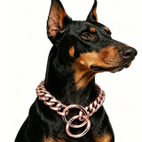 Stylish Cuban Link Dog Choke Chain Collar in Premium Stainless Steel Available in Gold, Black, V1341-ZY-39QXRQK8-BLACK-15MM75CM30IN