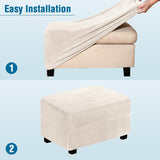 Ottoman Covers Slipcover Rectangle Real Velvet Plh 1 Piece Form Fit Stretch Folding Storage Covers V1258-DP02-F-633