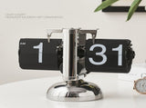 Digital Flip Down Clock Retro Minimalist Single Foot Mechanical Auto Flip Clock Desk Clock for Home V1294-YM0703-3115230003611