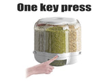 Food Grain Container Large Capacity 9L 6 Grid Rotatable Rice Dispenser Sealed Grain Food V1294-YM0523-10341435