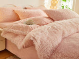 Pink Luxury Thick Plush 4 Piece Bedding Set for 1.5m & 1.8m Beds Winter Ultra Soft Warm Bedding V888-ELOSUNG52486