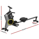 Everfit Rowing Machine 12 Levels Magnetic Rower Fitness Gym Cardio Workout ROWING-MAG-12L-BK