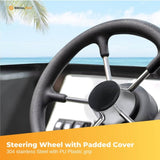 13.5" Boat Steering Wheel With Grip Cover - Stainless Steel 3/4" 5 Spoke With Knob V238-SUPDZ-40824956715088
