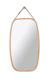 Hanging Full Length Wall Mirror - Solid Bamboo Frame and Adjustable Leather Strap for Bathroom and V178-36016