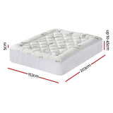 Giselle Bedding 5cm Pillowtop Mattress Topper 1000GSM Thick Soft Bamboo Cooling Pad for Back Pain TOPPER-BAM-5-Q
