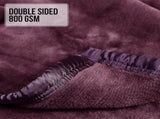 Laura Hill 800-GSM Mink Blanket Queen Size Double-Sided Soft Plush Bed Faux Throw Rug Purple MNKHV-MV