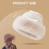 Womens Winter Faux Fur Bucket Hat, Thick Fluffy Fisherman, Winter Warmer Cap for Women V1258-DP02-F-13