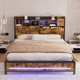 Levede Queen Bed Frame Storage Headboard Industrial BF1066-Q