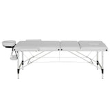 Zenses Massage Table 65cm Portable 3 Fold Aluminium Beauty Bed White MT-ALUM-GA301-WH-65