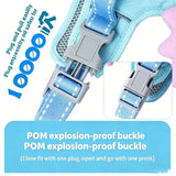 3D Angel and Devil Wing Harness and Leash Set for Cats and Dogs, Escape-Proof No-Pull Walking Vest V1341-ZY-HTPSQ2DB-BLUEHARNESSLEASHSET-L