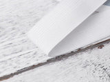 White Spandex Sewing Band Roll for Underwear and Sportswear, Flat Stretchy Elastic Trim, Breathable V1370-AZ4-11466