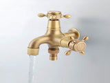 G1/2in Thread Bathroom Copper Single Cold Faucet Washing Machine Mop Pool Water Tap Retro Gold V1294-YM0901-3112200061011