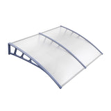 Instahut Window Door Awning Canopy 1.5mx2m Transparent Sheet Grey Plastic Frame AWN-15X2-CLR